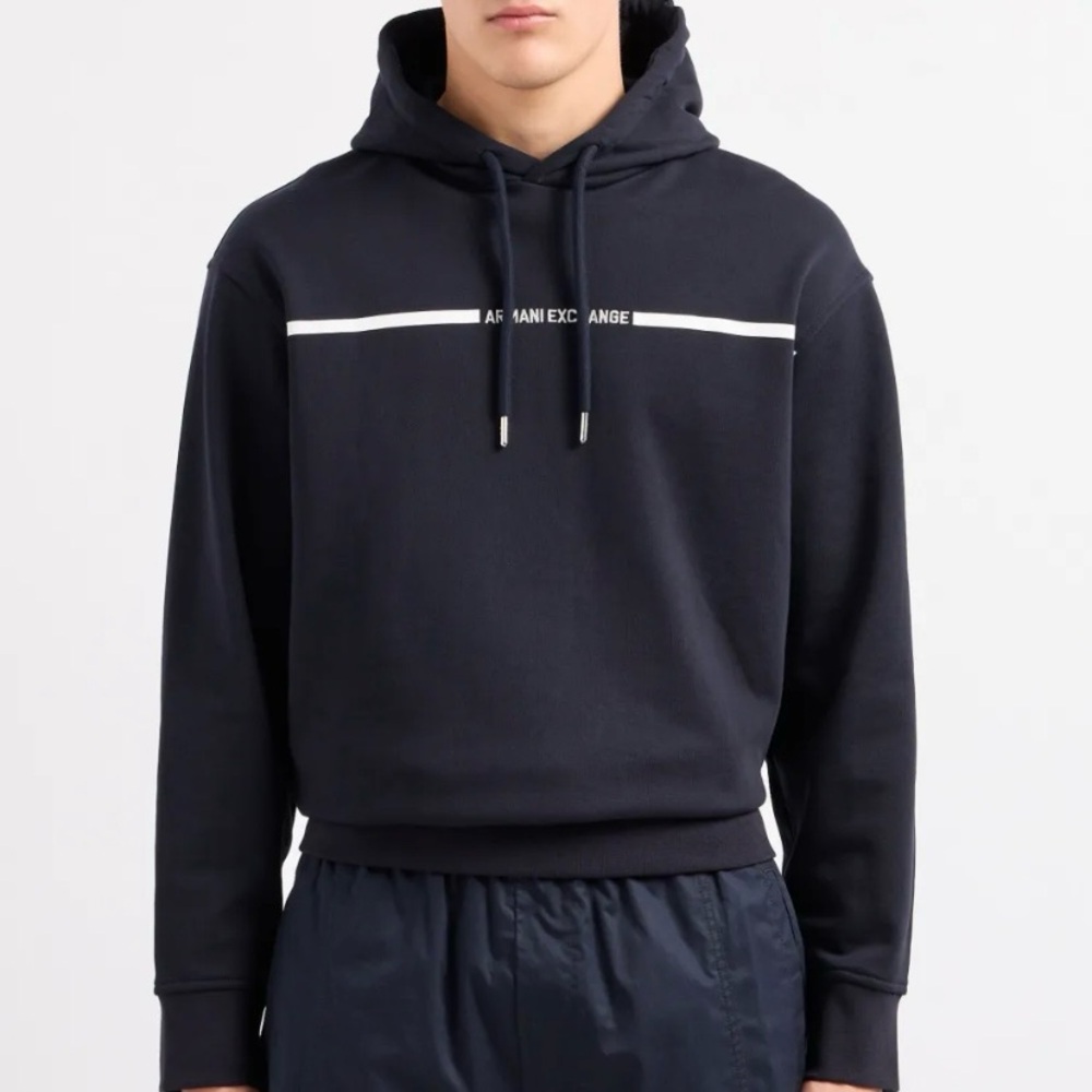 Armani Exchange Chest Stripe Logo Hoodie Size Small - Picture 12 of 12